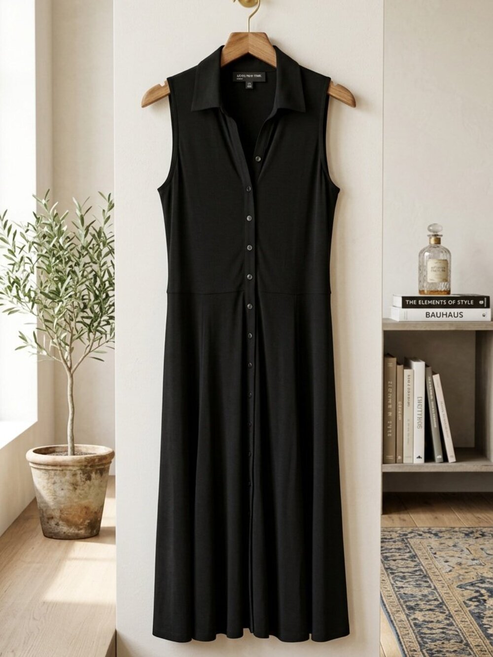 The Jones New York sleeveless collared button-front midi dress